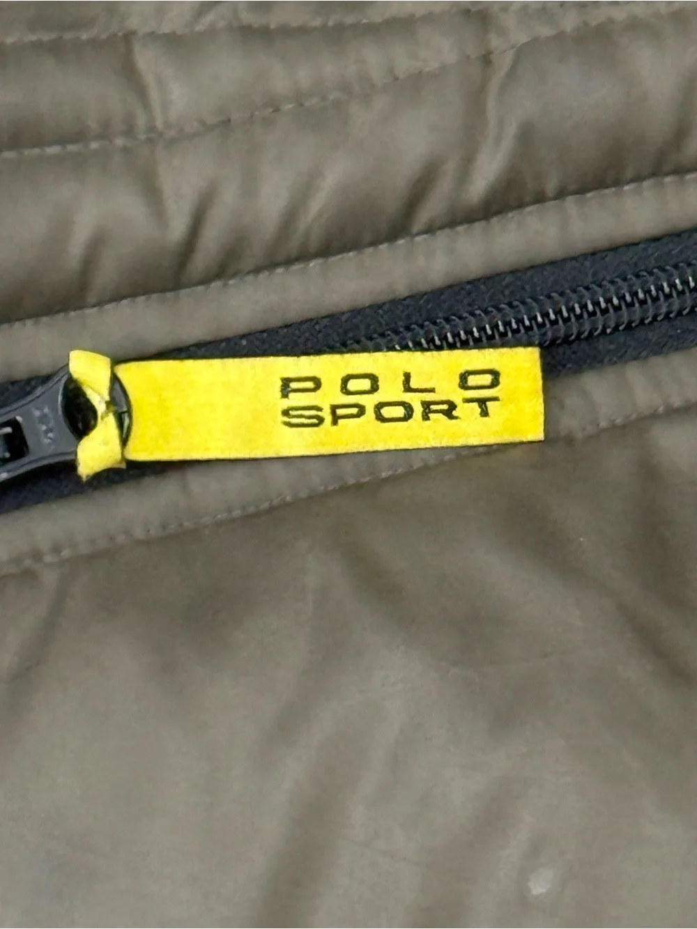 Polo by Ralph Lauren Olive Puffer Jacket with Yellow Accents